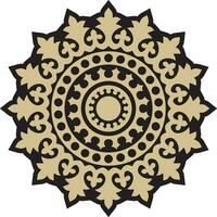 vector goud en zwart ronde oude byzantijns ornament. klassiek cirkel van de oostelijk Romeins rijk, Griekenland. patroon motieven van constant in Opel