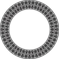 vector zwart monochroom ronde ornament ring van oude Griekenland. klassiek patroon kader grens Romeins rijk