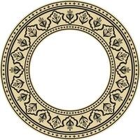 vector ronde nationaal goud en zwart ornament van oude Perzië. Iraans etnisch cirkel, ring, grens, kader