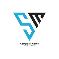 sm brief driehoek vorm logo ontwerp icoon vector