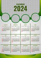 vector sjabloon kalender 2024 groen Woud thema's