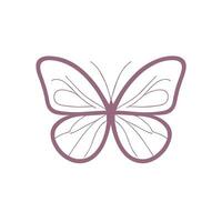 een vlinder icoon in Purper Aan een wit achtergrond vector