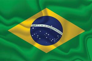 3d vector realistisch Brazilië vlag achtergrond