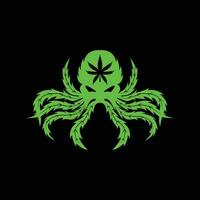 Octopus marihuana logo sjabloon, Octopus marihuana logo element, Octopus marihuana vector illustratie