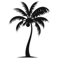 een kokosnoot boom silhouet vector vrij
