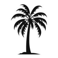 een tropisch palm boom vector silhouet geïsoleerd Aan een wit achtergrond vrij