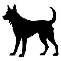 een eng hond vector silhouet geïsoleerd Aan een wit achtergrond