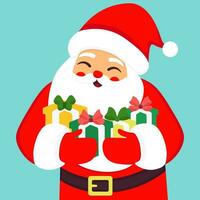 Kerstmis de kerstman claus met geschenken. karakter vector illustratie
