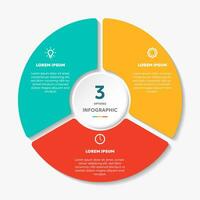 cirkel tabel infographic sjabloon met 3 opties voor presentaties, reclame, lay-outs, jaar- rapporten vector