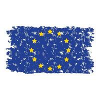 Europese unie vlag structuur grunge geïsoleerd Aan wit achtergrond. vector Europese vlag, EU officieel symbool illustratie