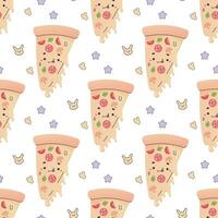 naadloos pizza patroon, snel voedsel voor films vector
