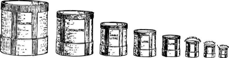 volume metingen wijnoogst illustratie. vector