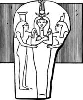 Egyptische Farao ramses iii, wijnoogst illustratie. vector