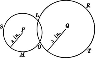 2 kruisende cirkels wijnoogst illustratie. vector