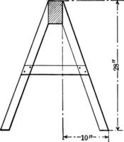 zaagbok wijnoogst illustratie. vector