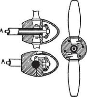 omkeerbaar propeller, wijnoogst illustratie. vector