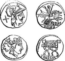 denarius wijnoogst illustratie. vector