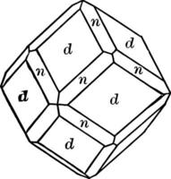 dodecaëder en trapezohedron wijnoogst illustratie. vector