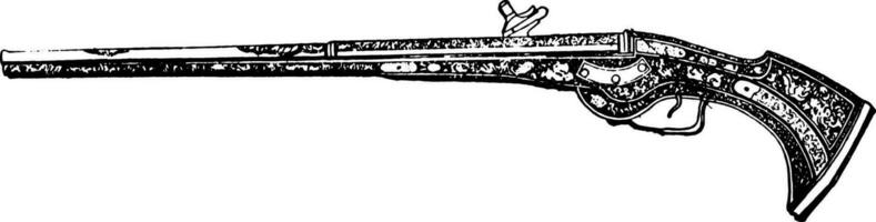 Frans geweer van de achttiende eeuw, wijnoogst illustratie. vector