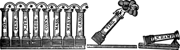 grondwet bekrachtiging tekenfilm wijnoogst illustratie vector