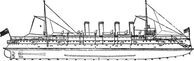 uss Colombia, wijnoogst illustratie. vector