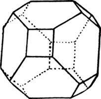 hexahedron en octaëder wijnoogst illustratie. vector