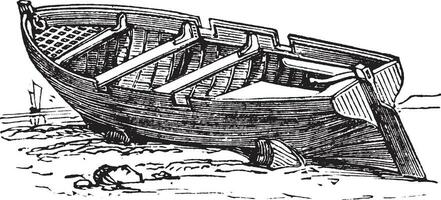 rij boot, wijnoogst illustratie. vector