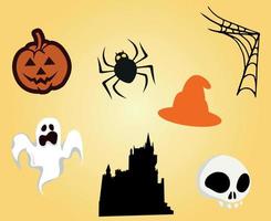 objecten halloween spook vector pompoen trick or treat met spider castle