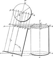projectie van cilinder wijnoogst illustratie. vector