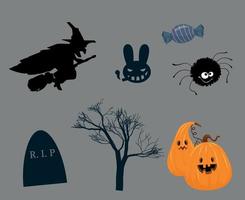 abstract 31 oktober halloween vakantie ontwerp feest pompoen oranje voorwerpen graf en snoep duisternis vector