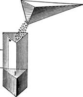 comparatieve volumes van een piramide en prisma wijnoogst illustratie. vector