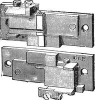 gietvorm, wijnoogst gravure. vector