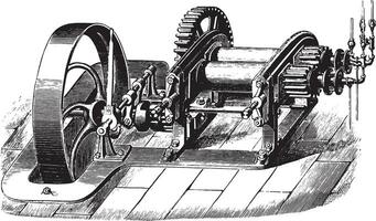 rollend molen, wijnoogst gravure. vector