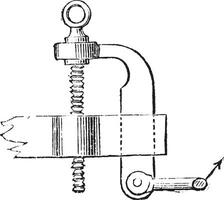 beschermde schroef regelgever voor hoogte, wijnoogst gravure. vector