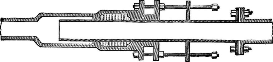 compensator zegel, wijnoogst gravure. vector