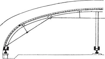 ijzer hanger werknemer st Martin kanaal, wijnoogst gravure. vector