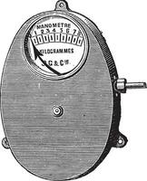 metaal graadmeter, bourdon voor gemaakt ketels, wijnoogst gravure. vector