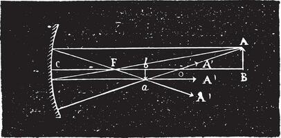 opleiding met echt afbeeldingen in concaaf spiegels, wijnoogst gravure. vector