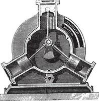 motor broederschap, wijnoogst gravure. vector