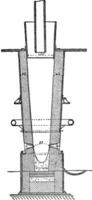 oven van kast, sectie, wijnoogst gravure. vector