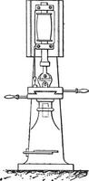 graven machine hakken, wijnoogst gravure. vector