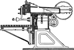 vormgever, wijnoogst gravure. vector