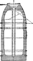 projectiel met koper kabels, wijnoogst gravure. vector