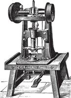 automatisch machine voor stempelen zeep bars, wijnoogst gravure. vector