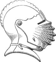 vijftiende eeuw helm of galea wijnoogst gravure vector