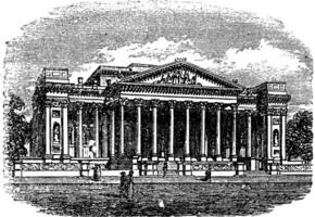 fitzwilliam, museum, Cambridge, Verenigde koninkrijk, wijnoogst gravure. vector