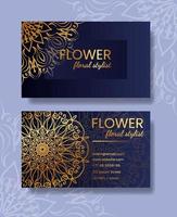 visitekaartje met mandala bloem vector