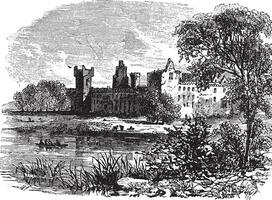 ruïnes van linlithgow paleis, west Lothian, Schotland, wijnoogst gravure vector