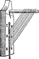 hoek harp, wijnoogst gravure. vector