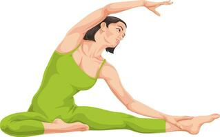 vector van vrouw in yoga houding.